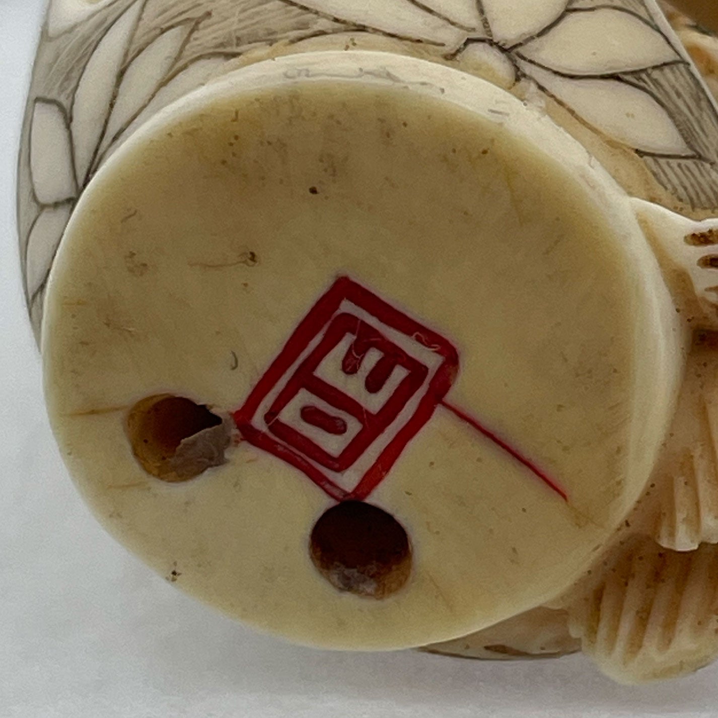 Ivory Netsuke Dragon and Child