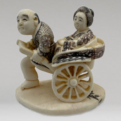 象牙根雕 人力車