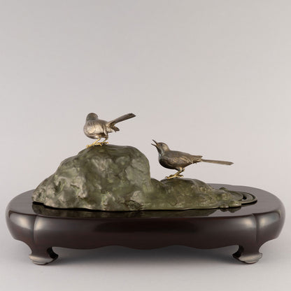 雙鳥流水擺件