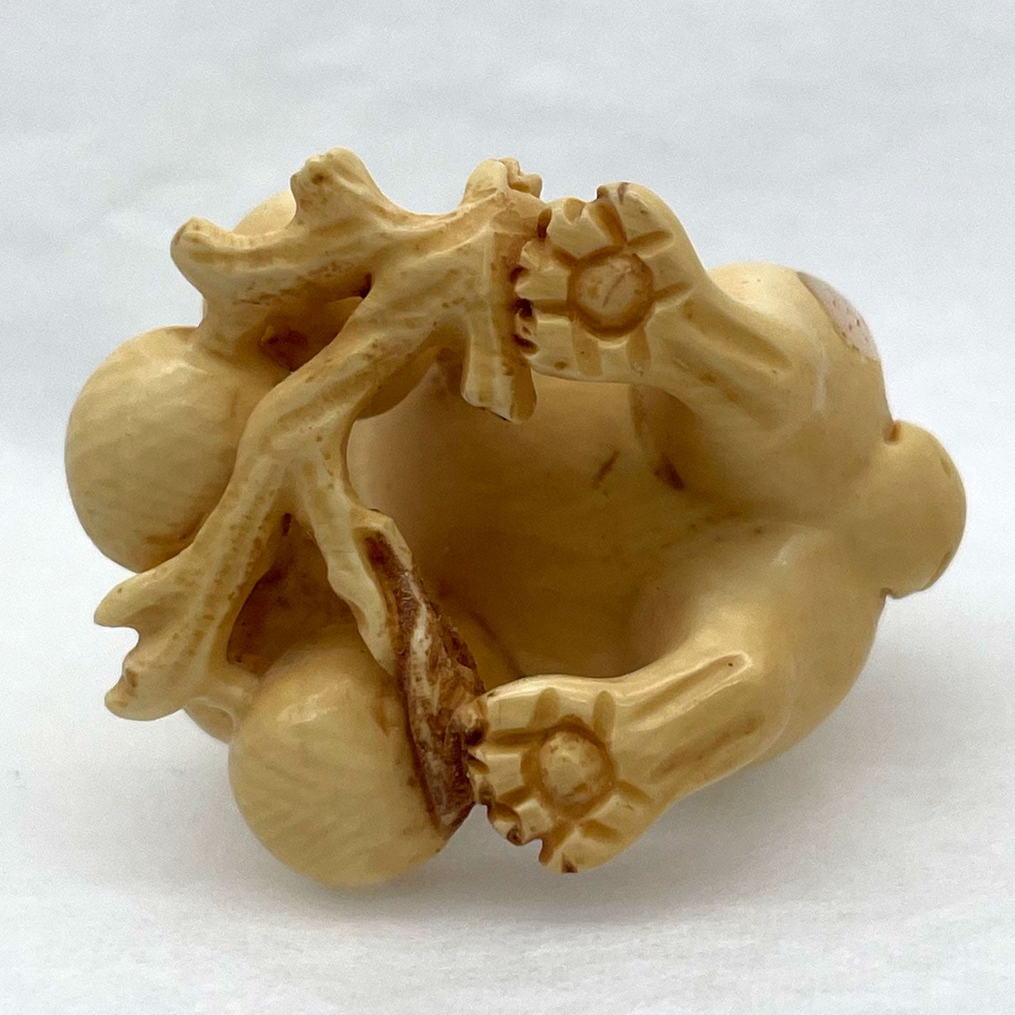 Ivory Netsuke Rabbit and Fruit