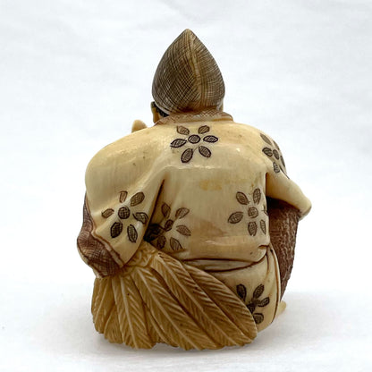 Ivory Netsuke Chicken Keeper