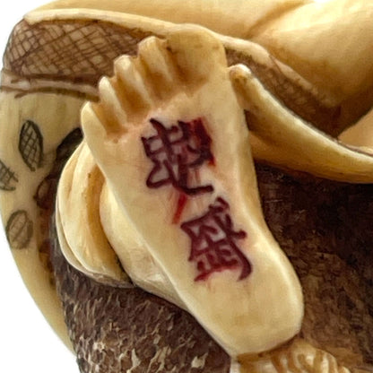 Ivory Netsuke Chicken Keeper