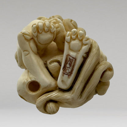 Ivory Netsuke Standing Lion