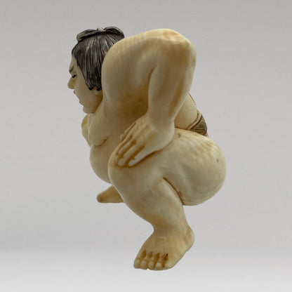 象牙根雕 相撲力士