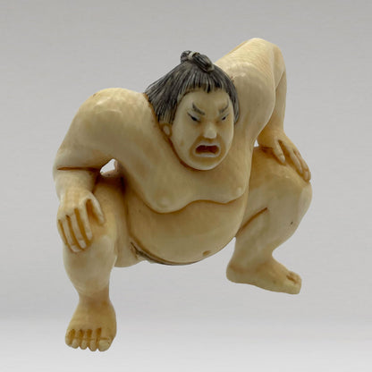 象牙根雕 相撲力士