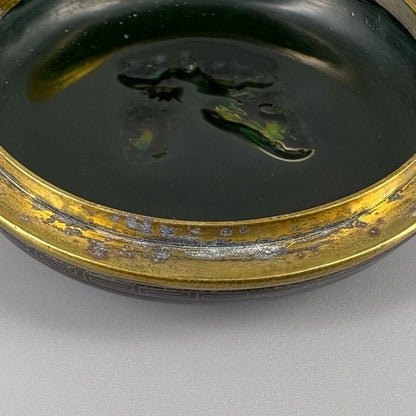 Enamel Incense Burner with Flower, Bird and Phoenix Pattern