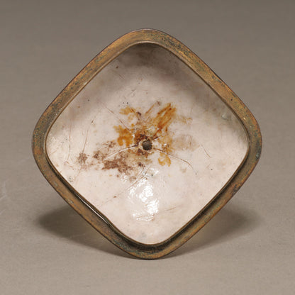 七寶龍鳳紋雙耳四方蓋罐