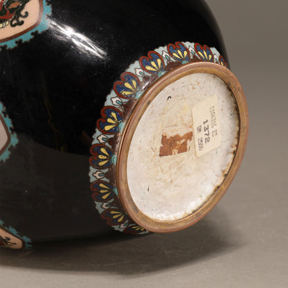 七寶龍鳳紋雙耳四方蓋罐