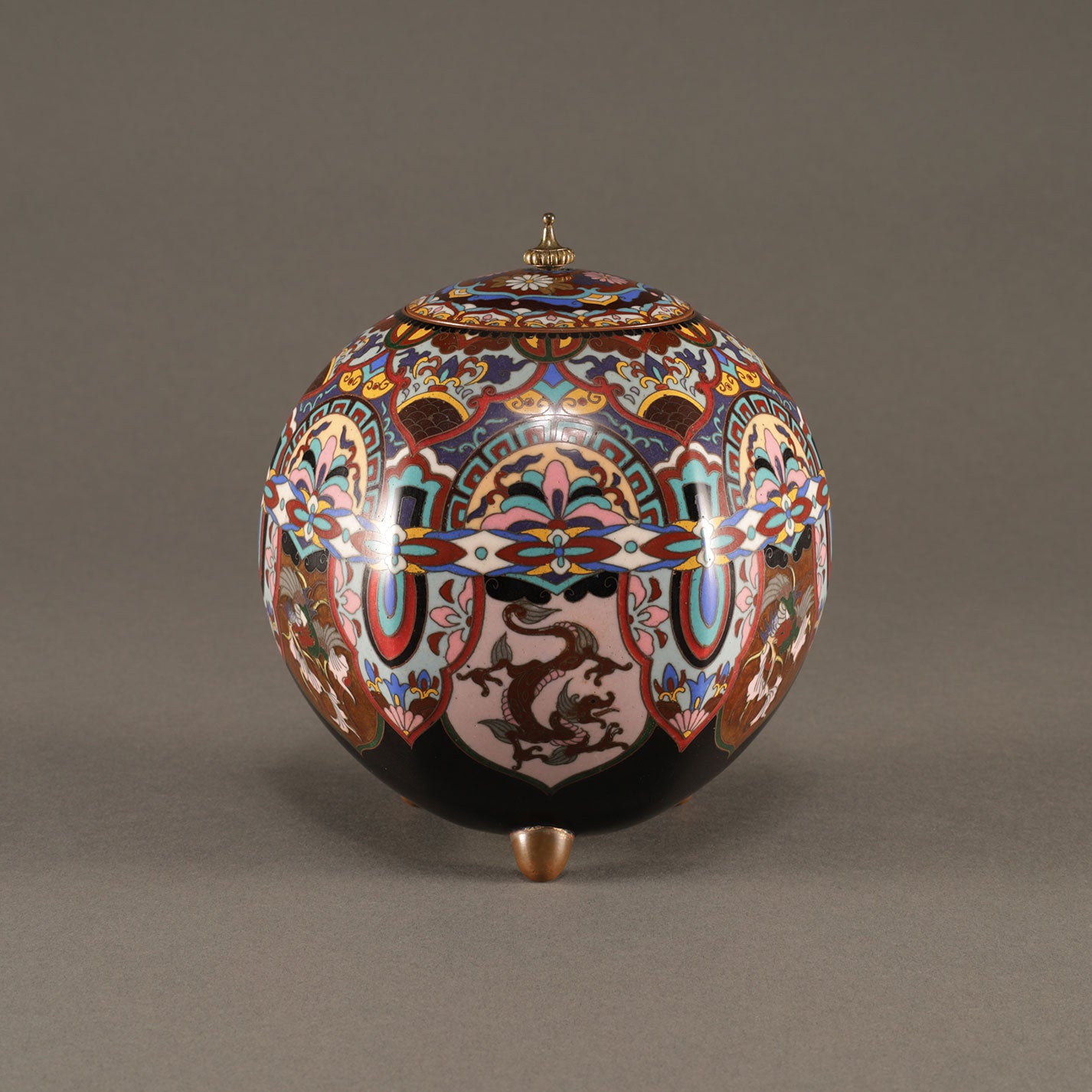 Cloisonné Incense Burner with Phoenix Design