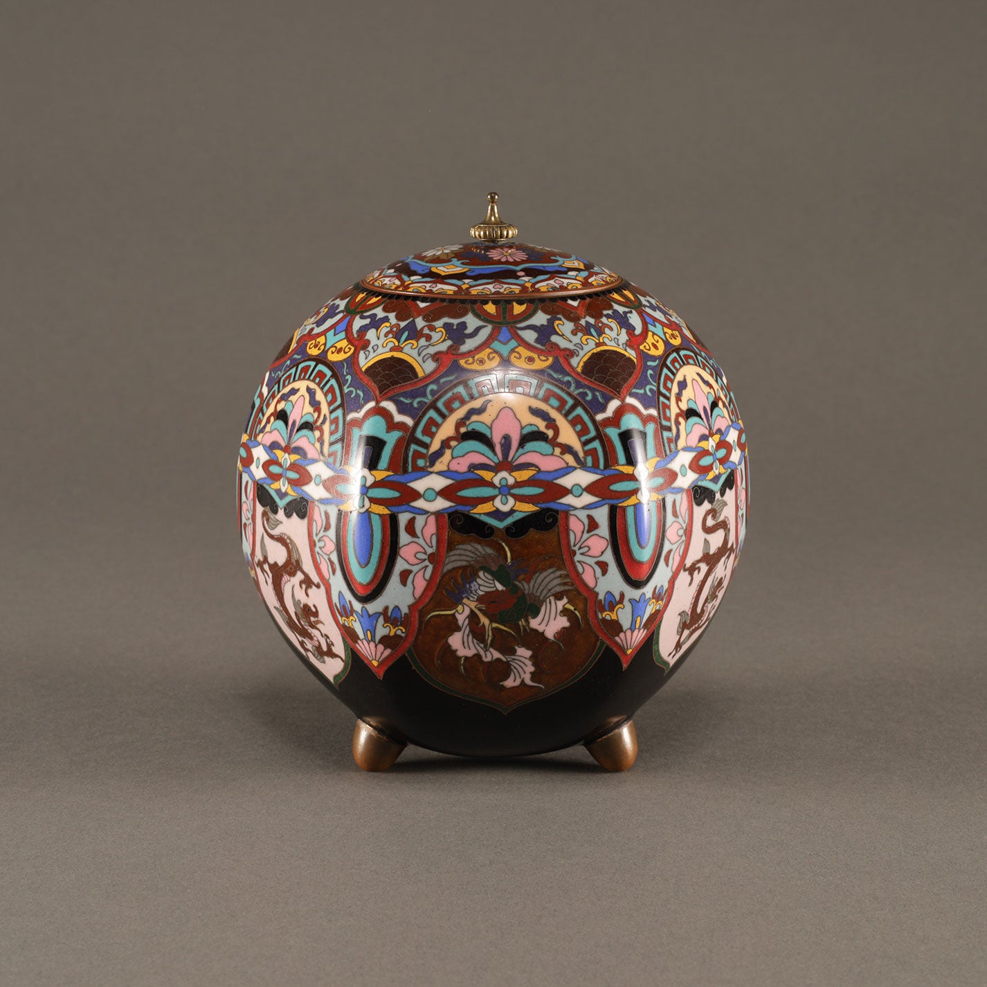 Cloisonné Incense Burner with Phoenix Design