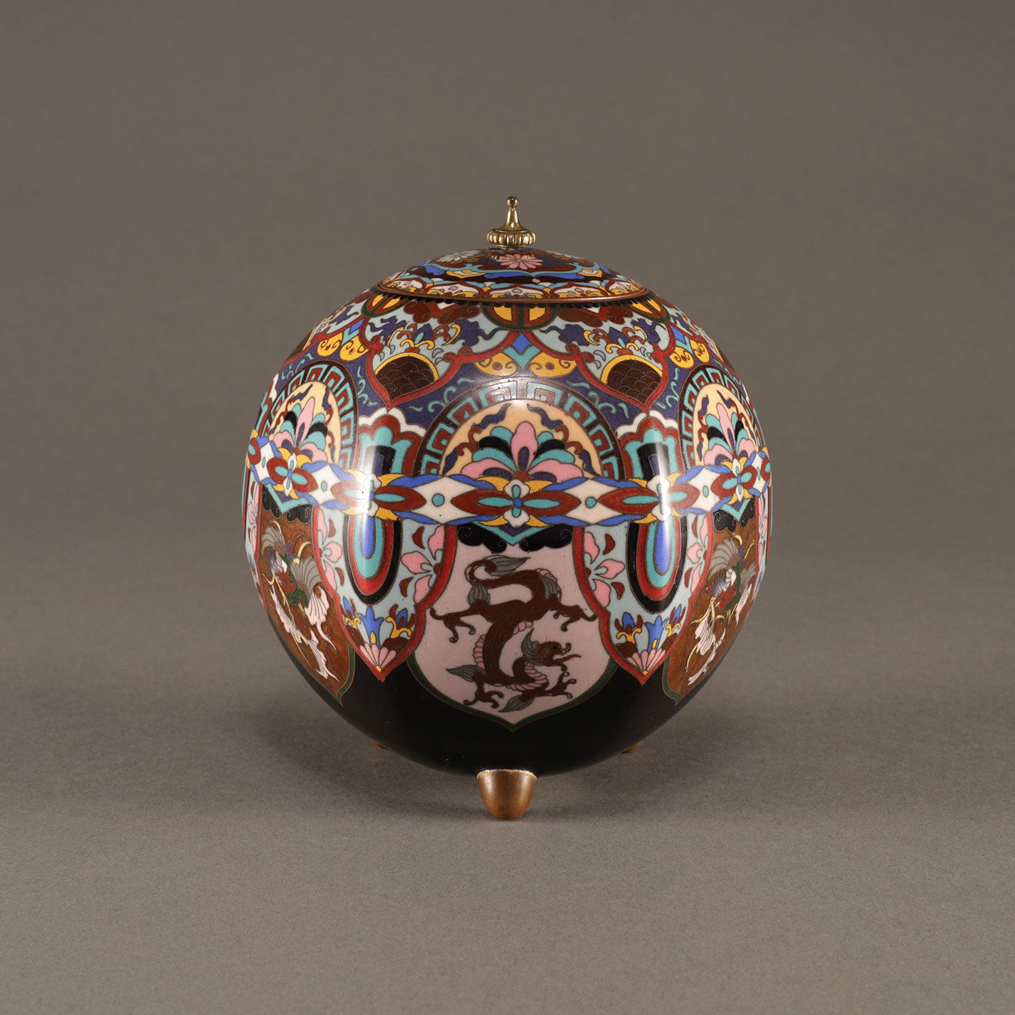 Cloisonné Incense Burner with Phoenix Design