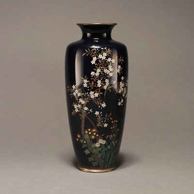 [M0319] 七宝花鳥図花瓶