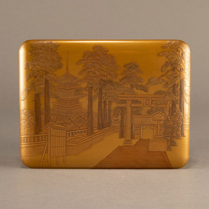 蒔絵三重塔図香箱