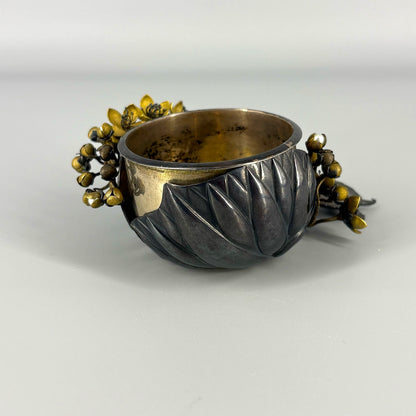 Silver Longevity Cup with Plum Blossoms
