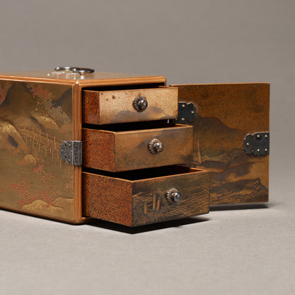Landscape Maki-e Small Cabinet
