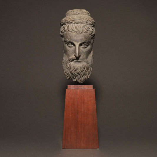 Indian Stone Head of a Brahman