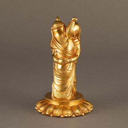 西藏鎏金歡喜天像