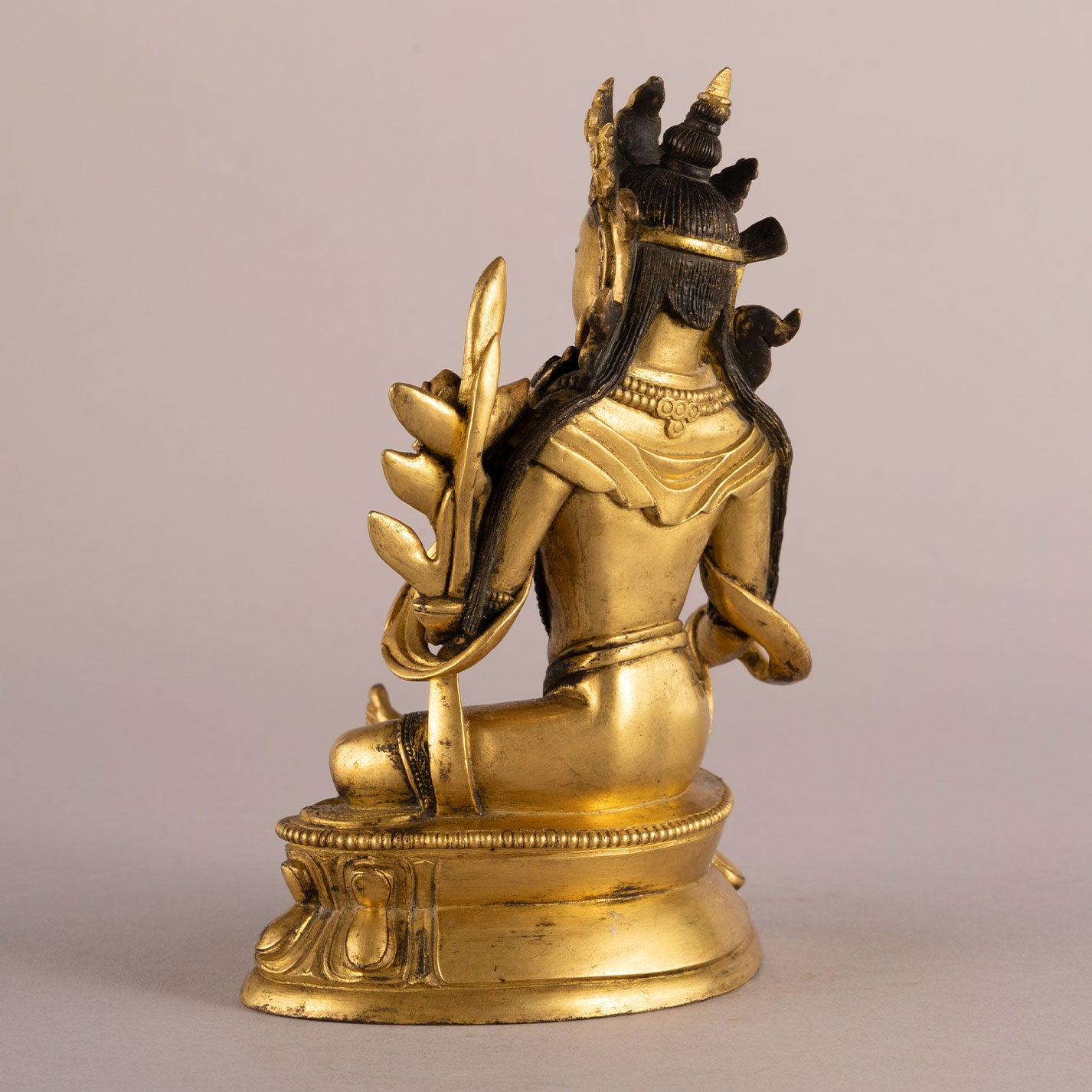 Copper-plated seated bodhisattva statue niche