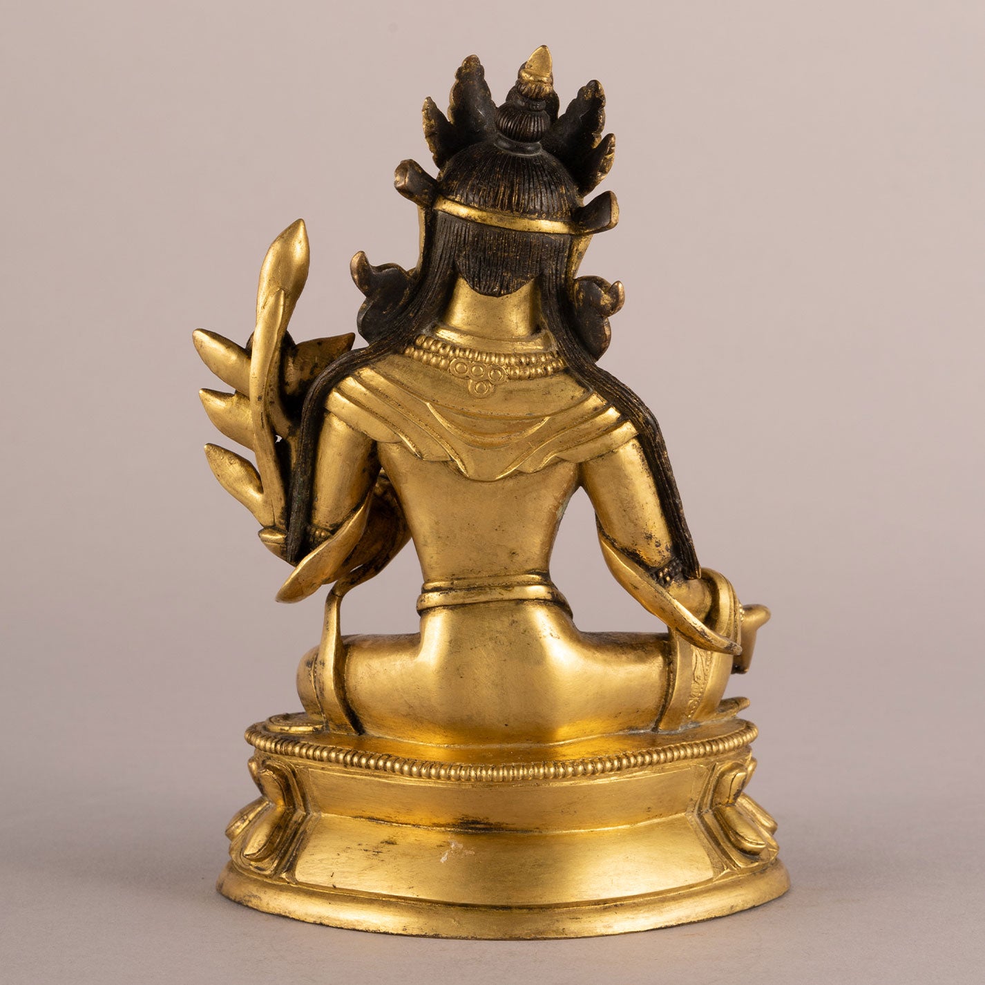 Copper-plated seated bodhisattva statue niche