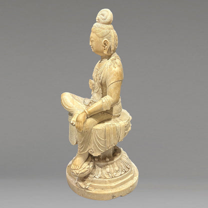 白石彫 菩薩像
