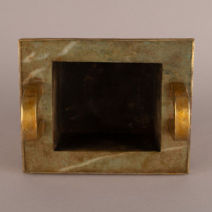 Jade Incense Burner with Bronze Decorations and Bird-and-Beast Design