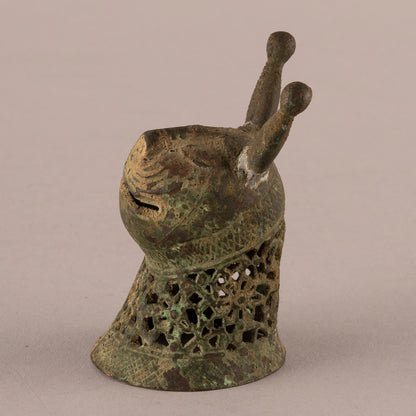 Bronze chisel incense burner in the shape of an empty beast