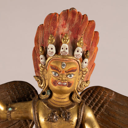 銅鎏金迦楼羅像