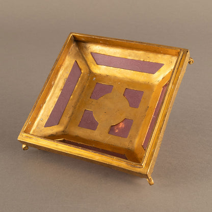 Gilt Bronze Covered Box Inlaid with Glass
