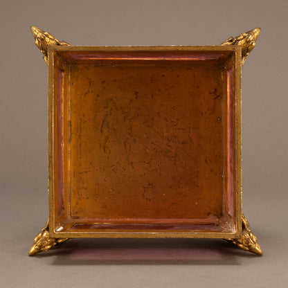 Gilt Bronze Covered Box Inlaid with Glass