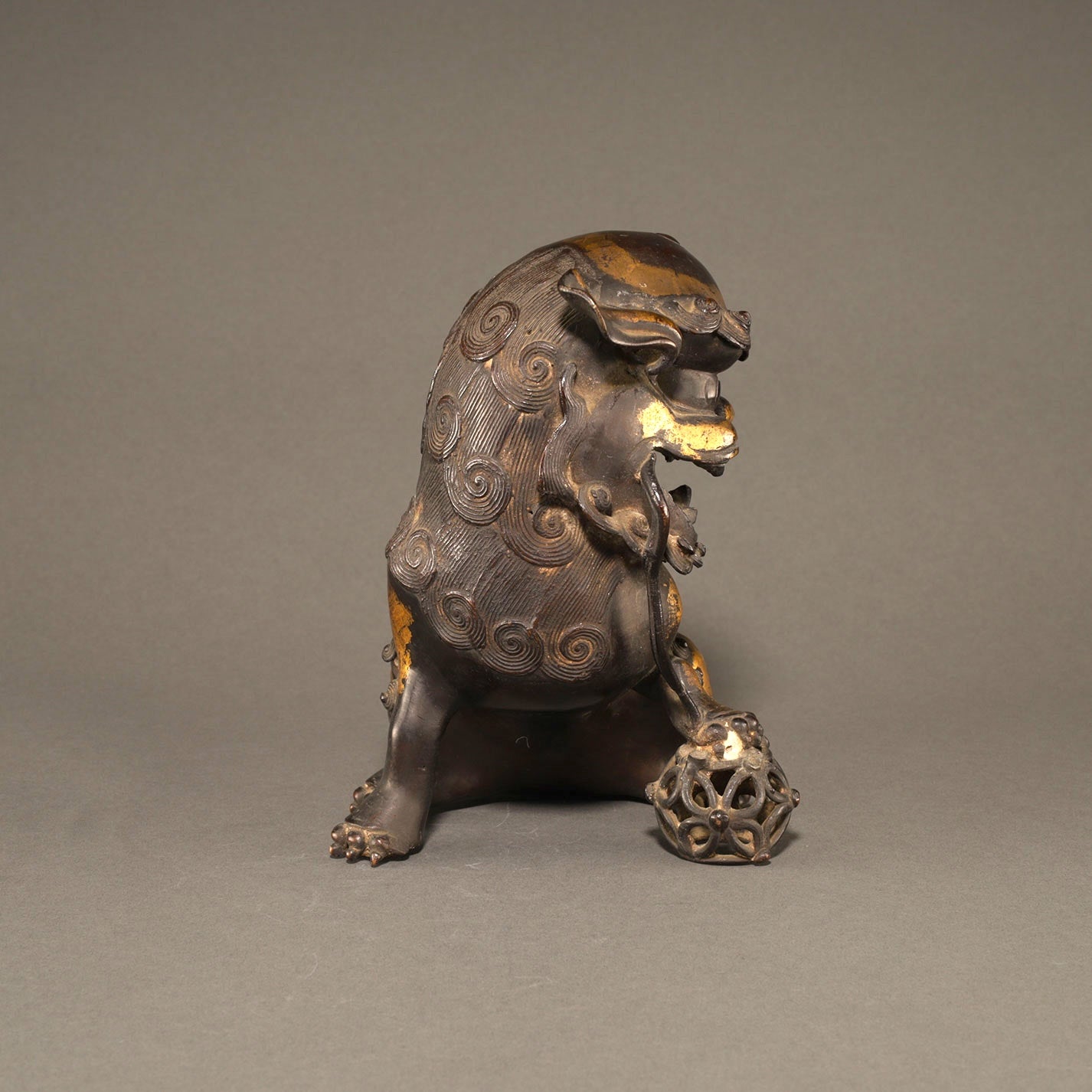 Gilt-Bronze Incense Burner with Lion Finial [P0279]