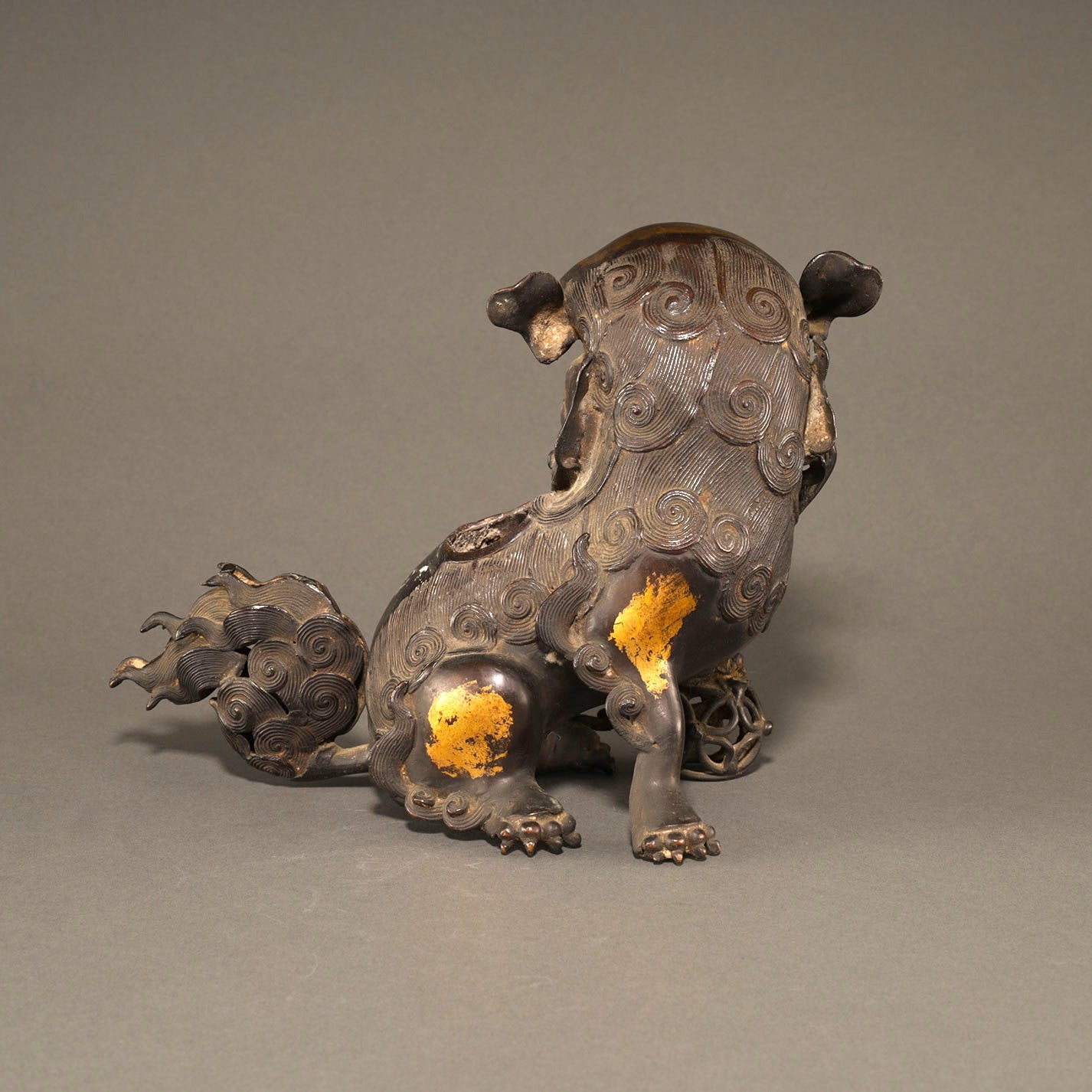 Gilt-Bronze Incense Burner with Lion Finial [P0279]