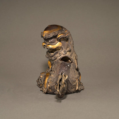 Gilt-Bronze Incense Burner with Lion Finial [P0279]