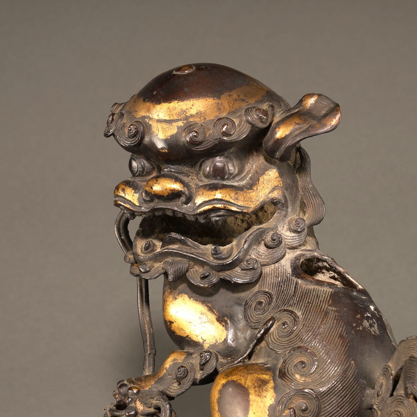 Gilt-Bronze Incense Burner with Lion Finial [P0279]