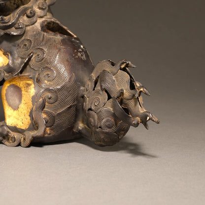 Gilt-Bronze Incense Burner with Lion Finial [P0279]