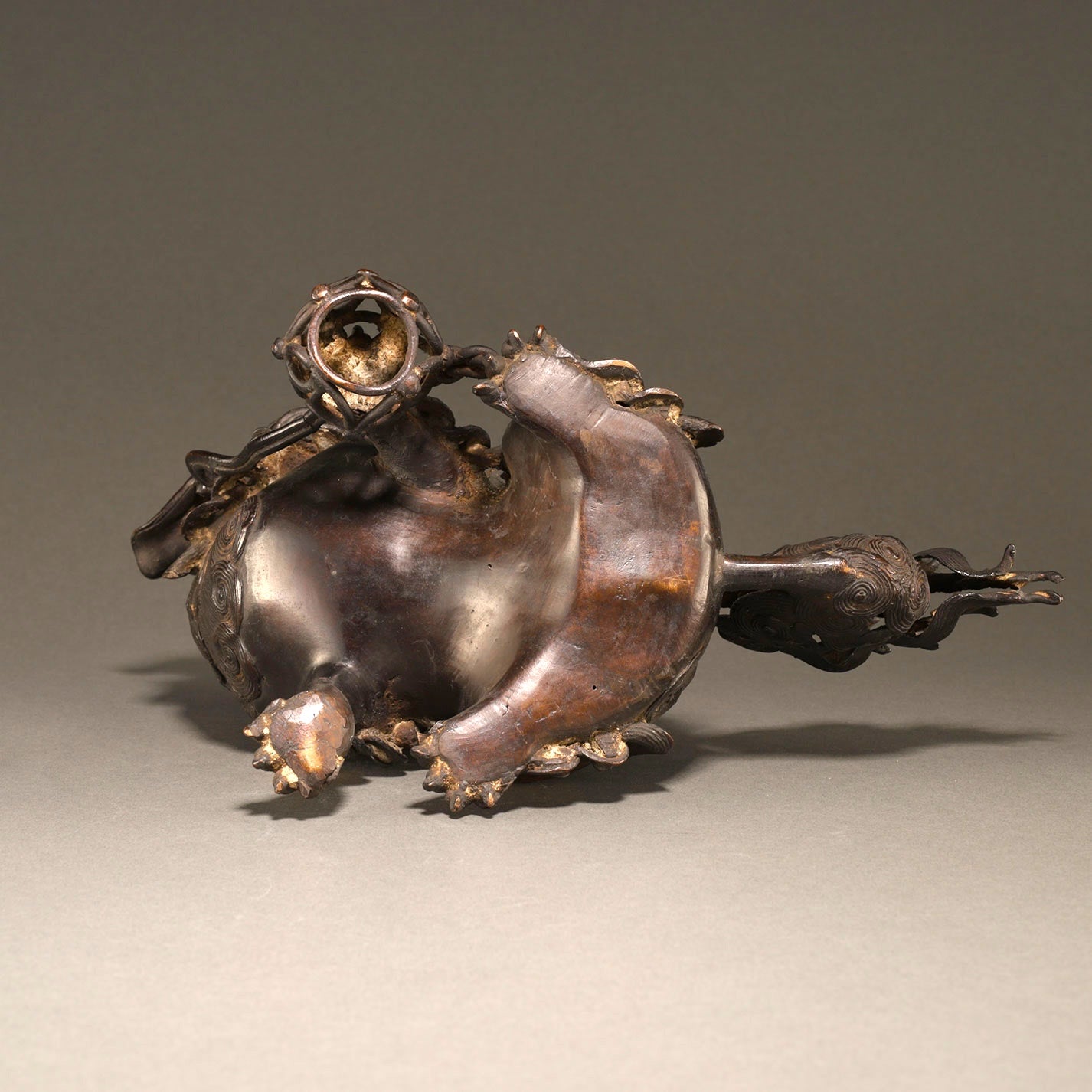 Gilt-Bronze Incense Burner with Lion Finial [P0279]