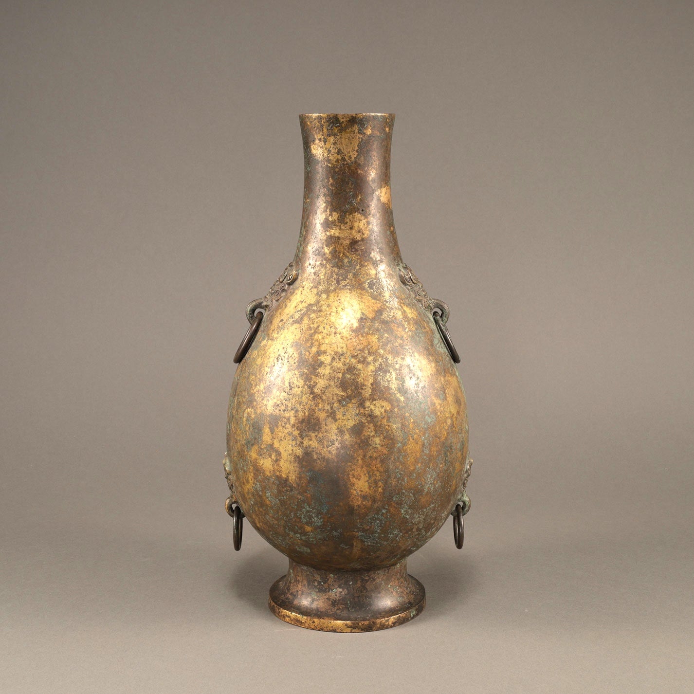 Gilt Bronze Vase with Beast-Head Handles