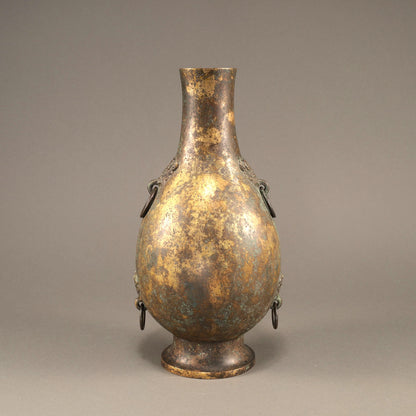 Gilt Bronze Vase with Beast-Head Handles