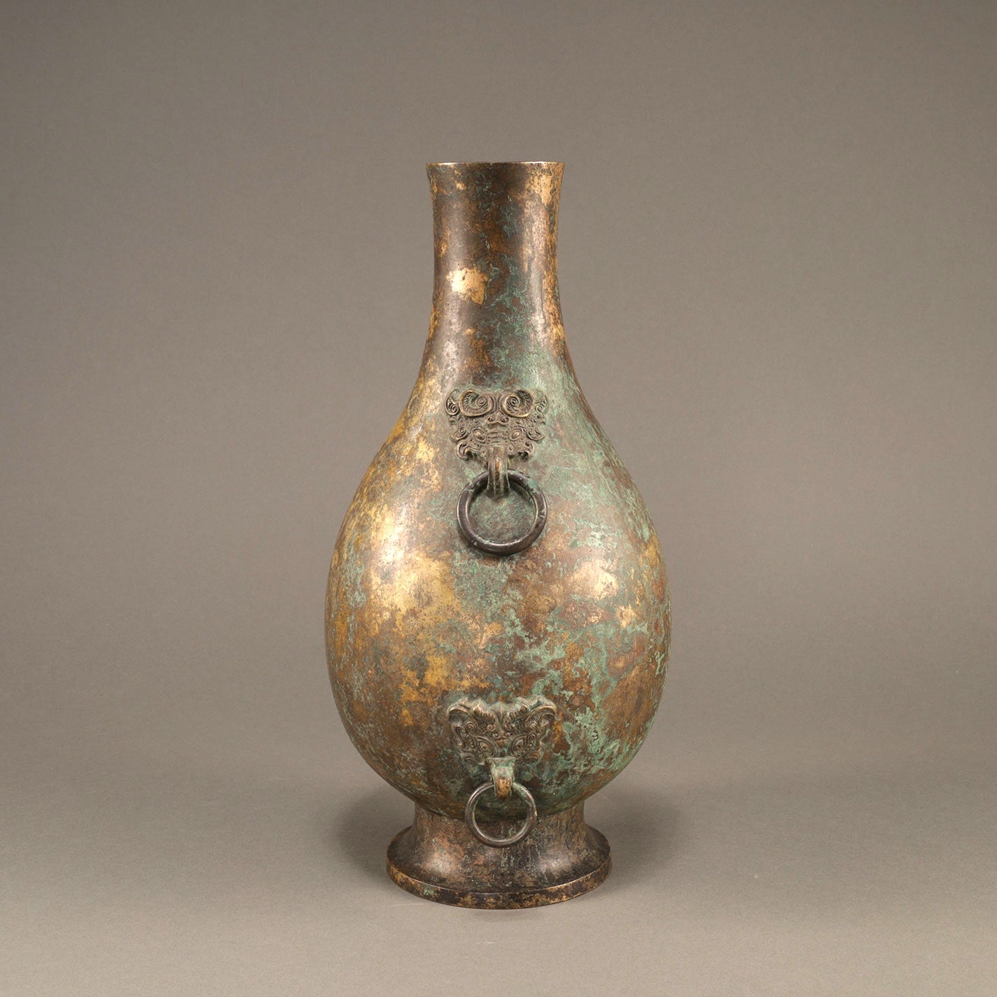 Gilt Bronze Vase with Beast-Head Handles