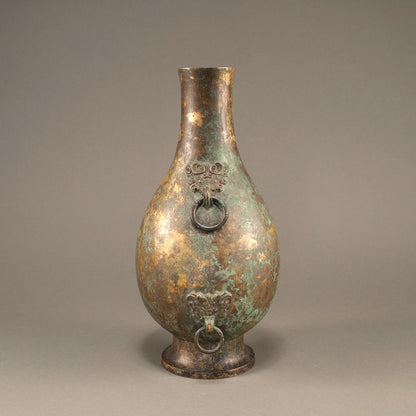 Gilt Bronze Vase with Beast-Head Handles