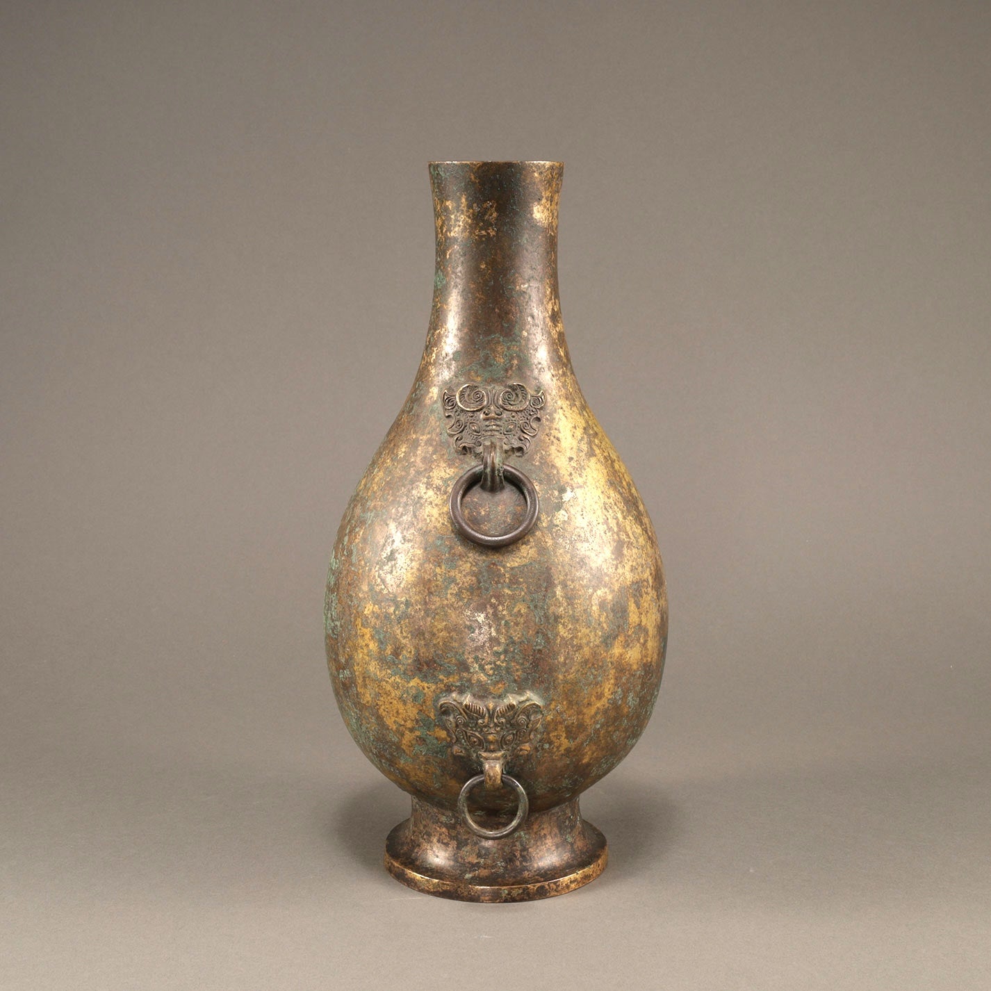 Gilt Bronze Vase with Beast-Head Handles