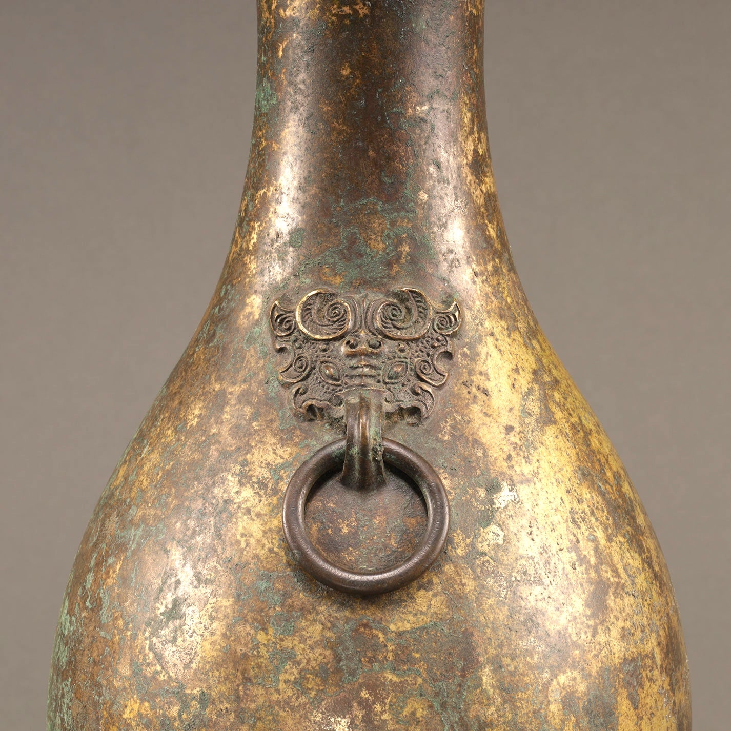 Gilt Bronze Vase with Beast-Head Handles