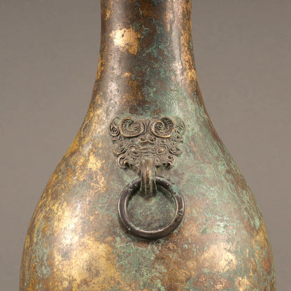 Gilt Bronze Vase with Beast-Head Handles