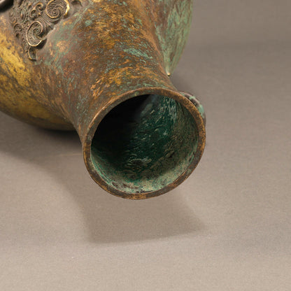 Gilt Bronze Vase with Beast-Head Handles