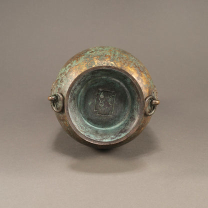 Gilt Bronze Vase with Beast-Head Handles