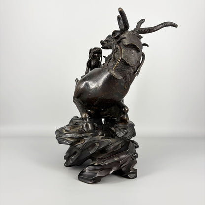 古銅蒼龍教子香薫炉