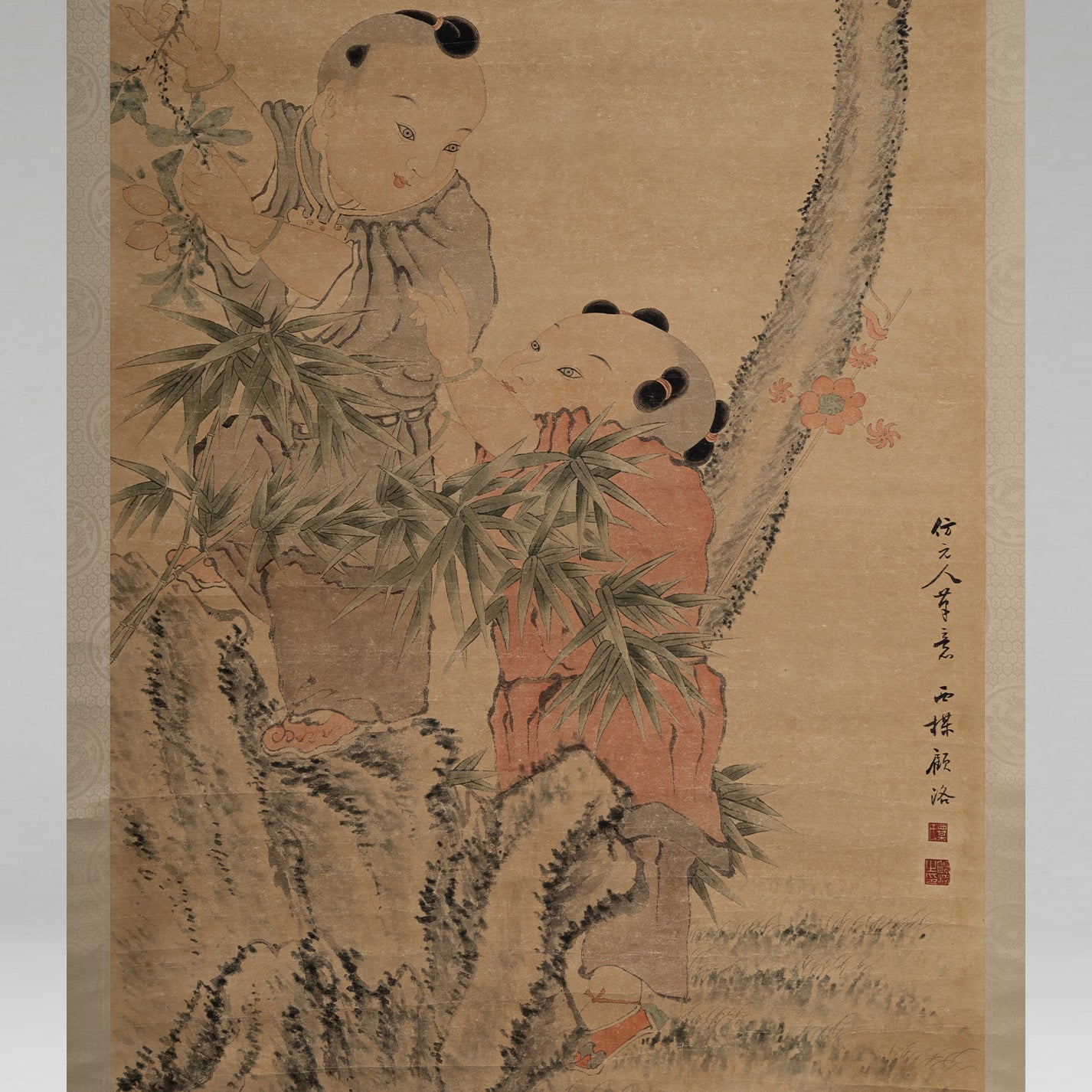 [Q0211]（複製品）顧洛／嬰戲圖