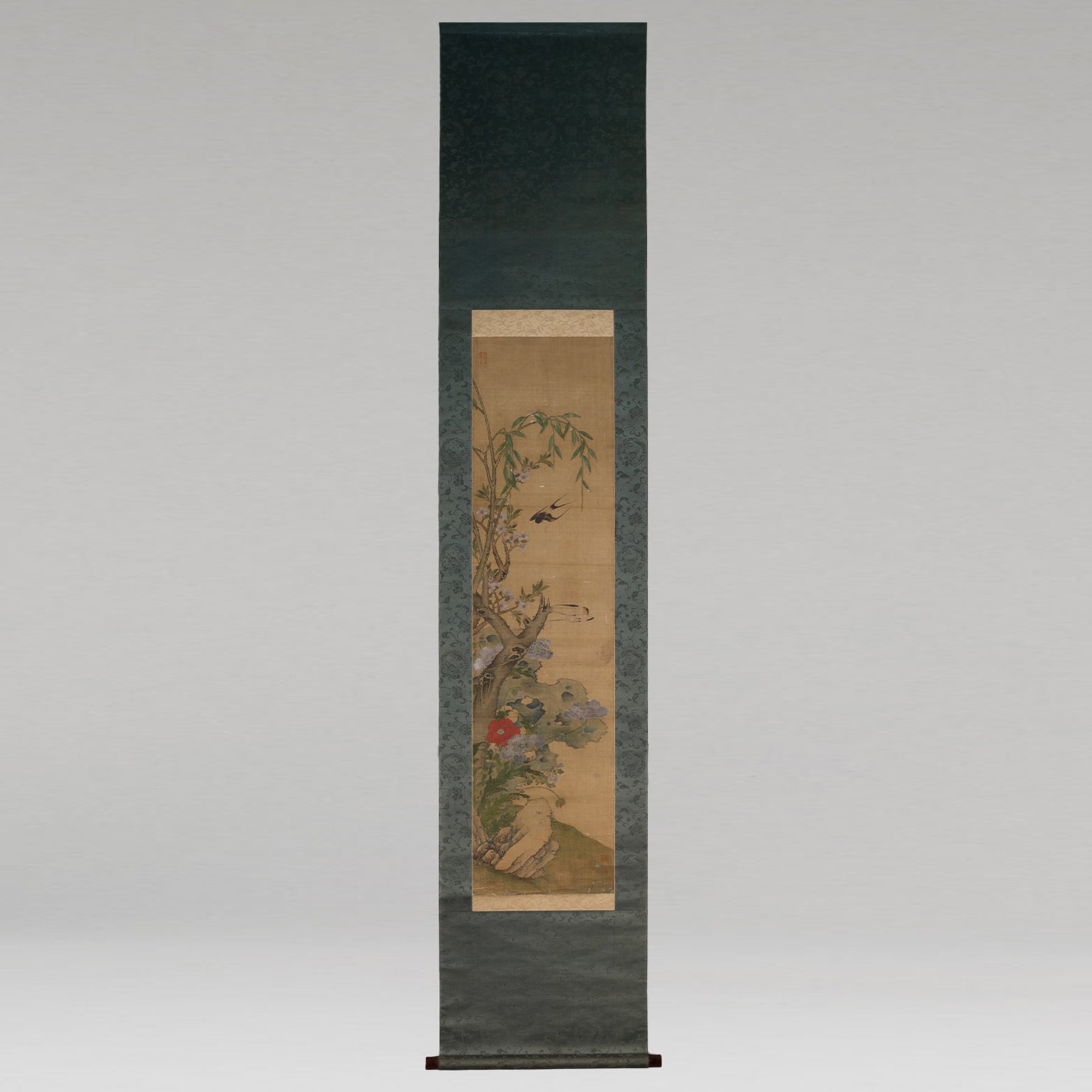 [Q0493]（伝）沈銓（沈南蘋 1682 - ?） / 花石飛燕