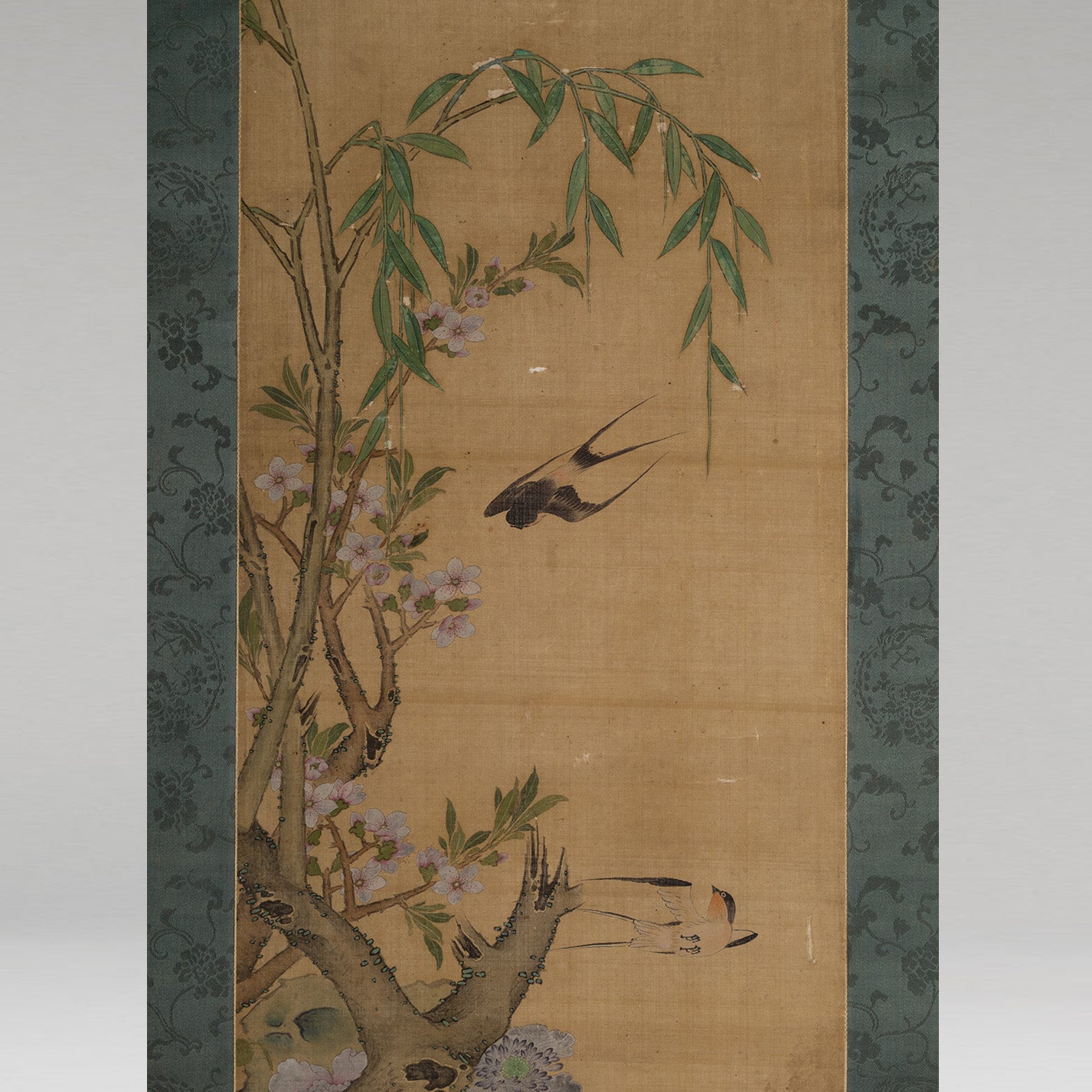 [Q0493]（伝）沈銓（沈南蘋 1682 - ?） / 花石飛燕