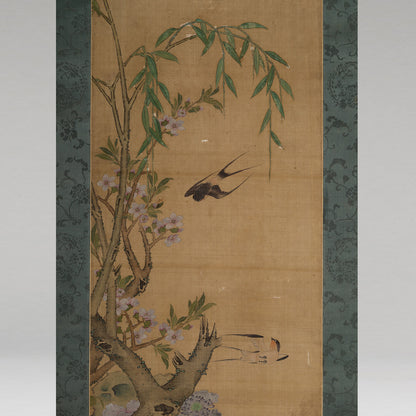 [Q0493]（伝）沈銓（沈南蘋 1682 - ?） / 花石飛燕