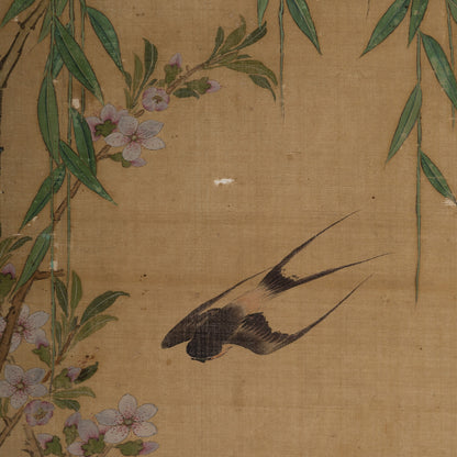 [Q0493]（伝）沈銓（沈南蘋 1682 - ?） / 花石飛燕
